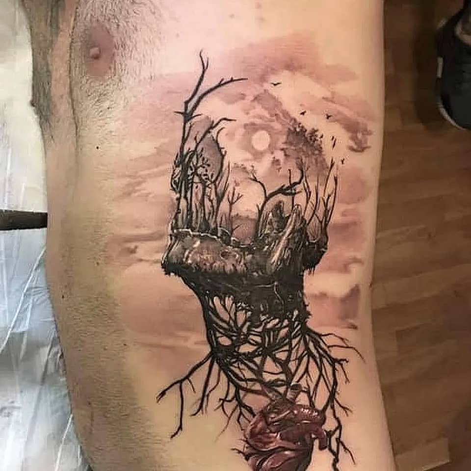 Rooted Skull Isle with Heart