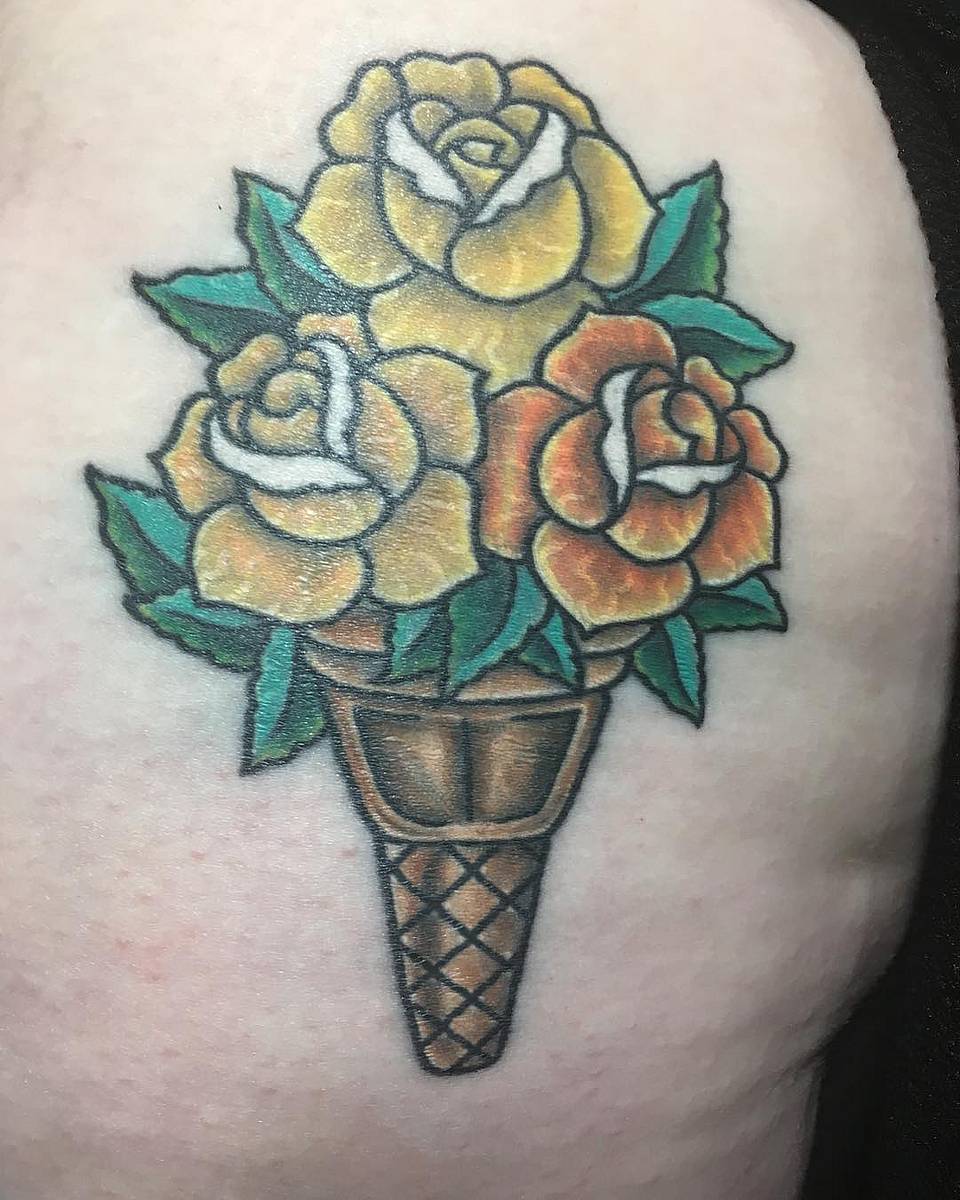 Rose Bouquet Ice Cream Cone
