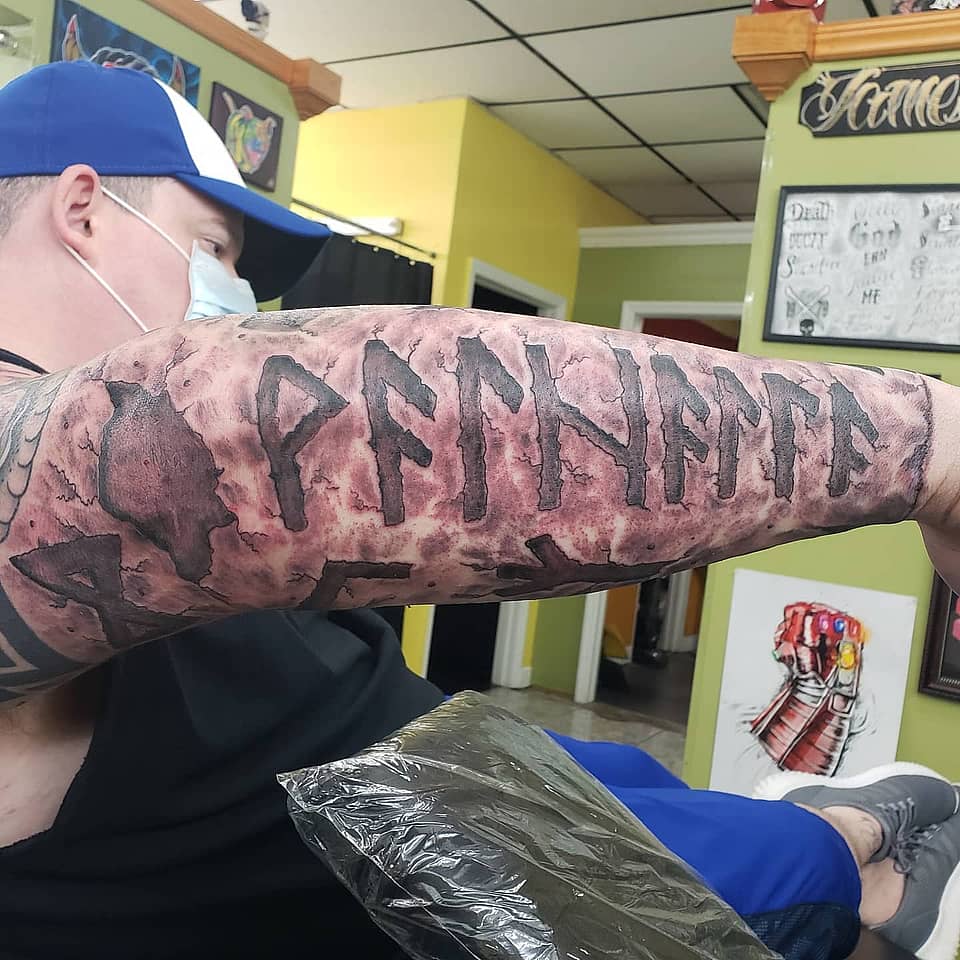 Runic Stonework Half-Sleeve