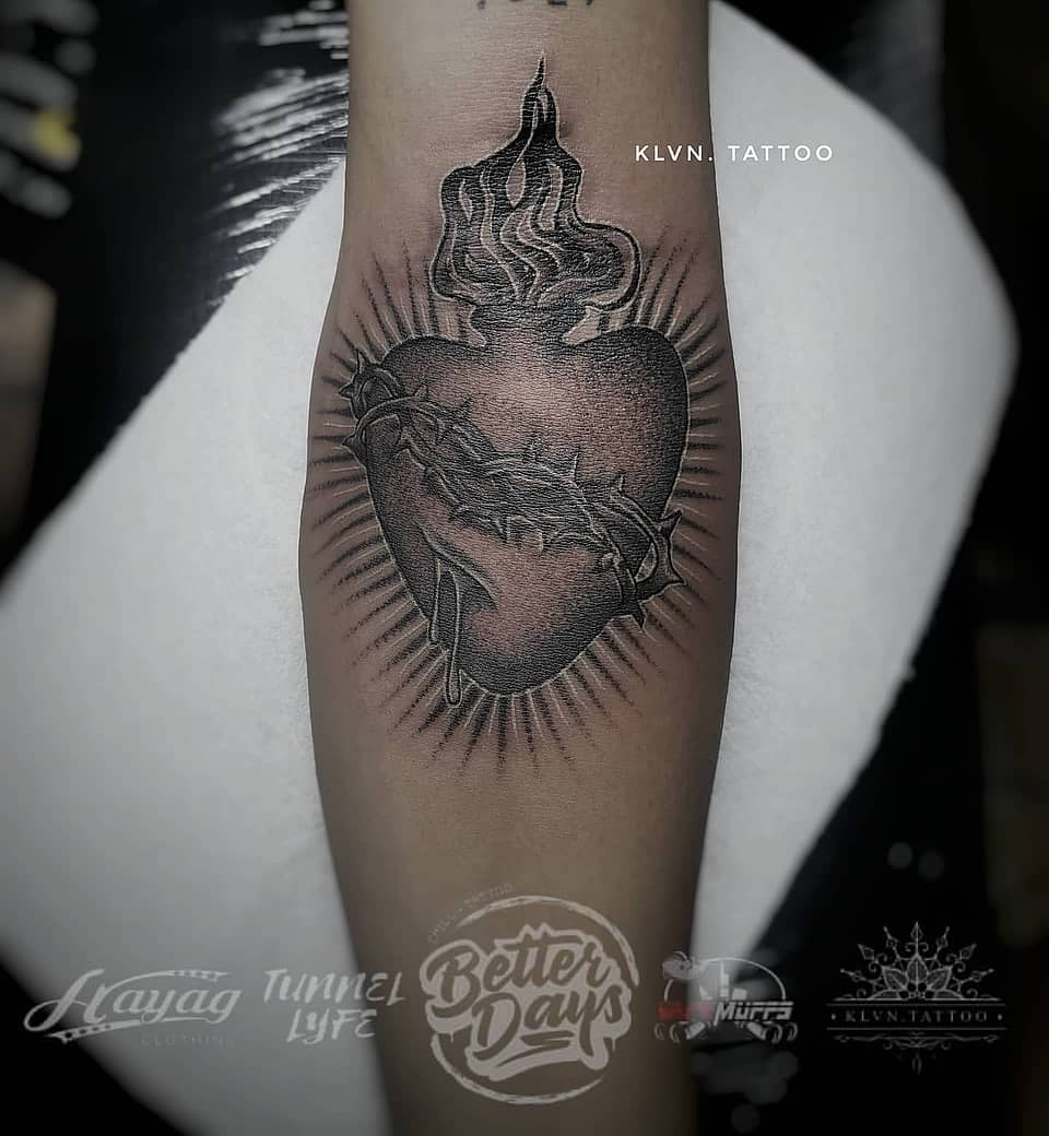 Sacred Heart with Crown of Thorns