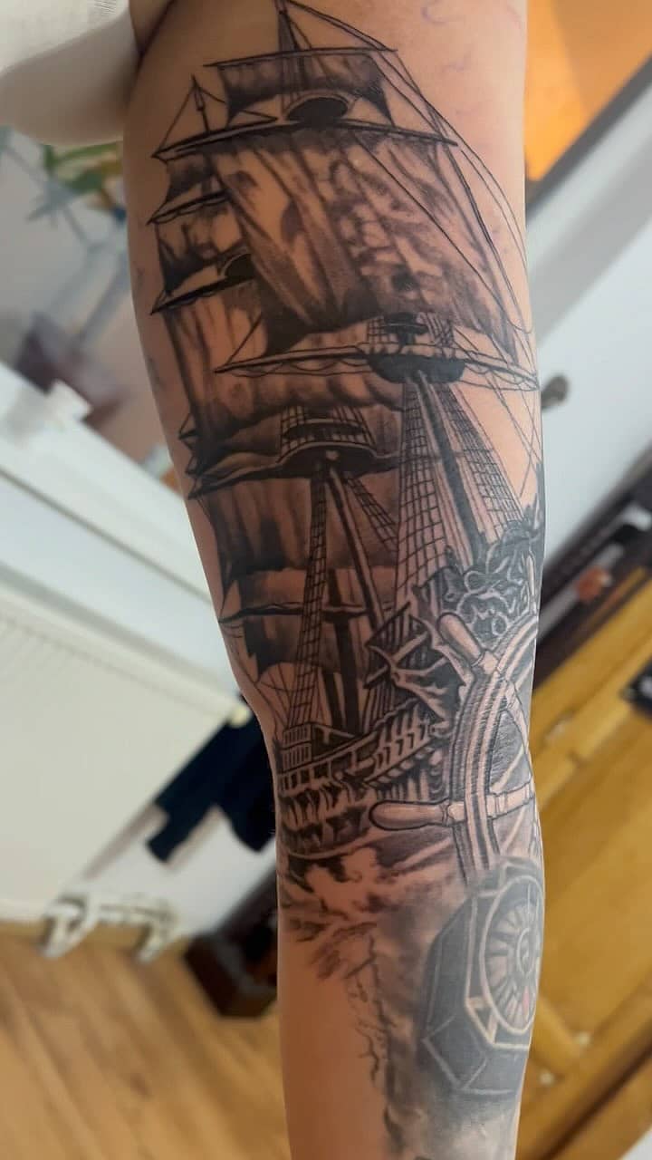 Sailing Ship with Helm