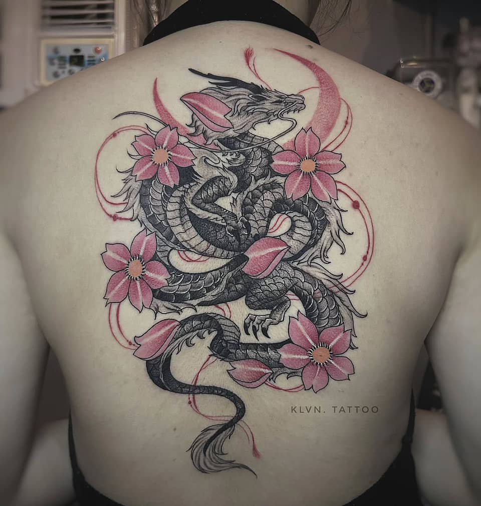 Sakura Dragon Backpiece