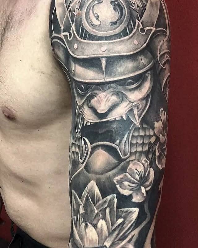 Samurai Menpo and Blossoms