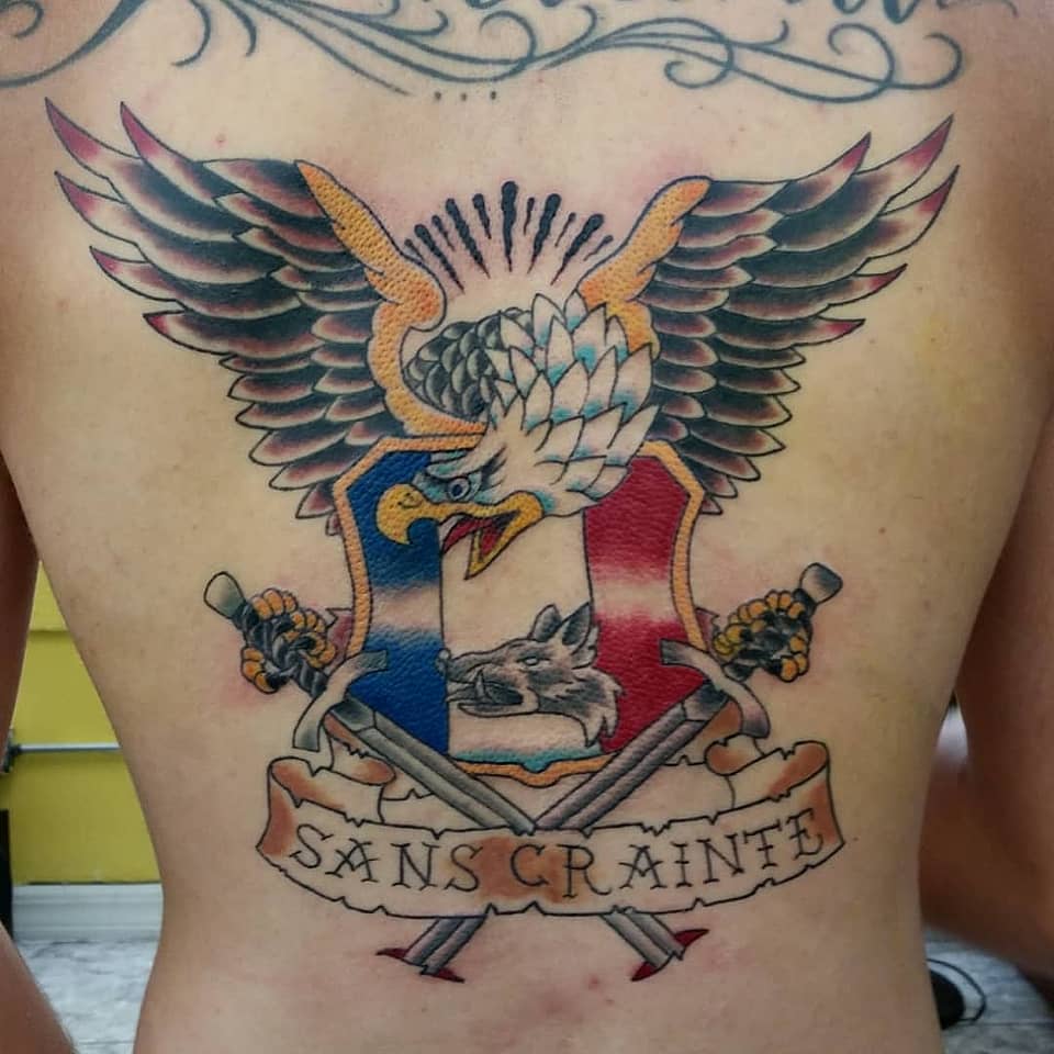 Sans Crainte Heraldic Eagle Crest