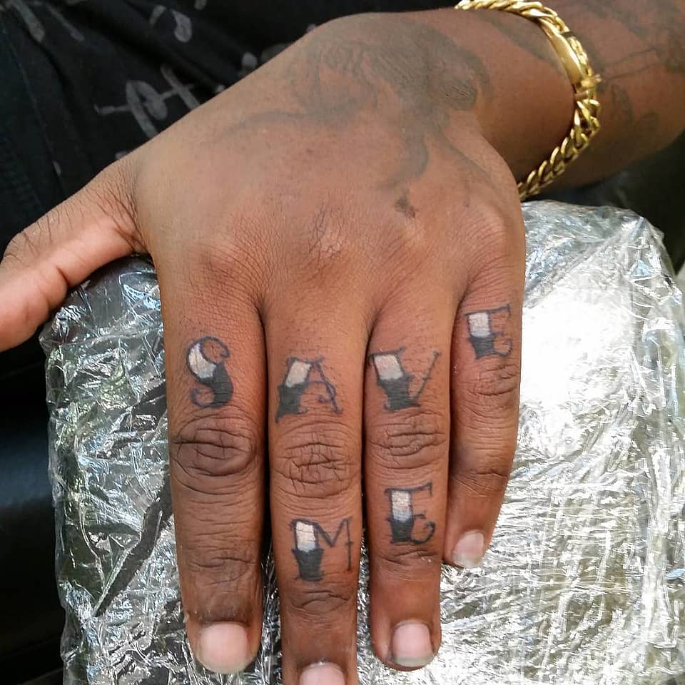 Save Me Knuckle Lettering