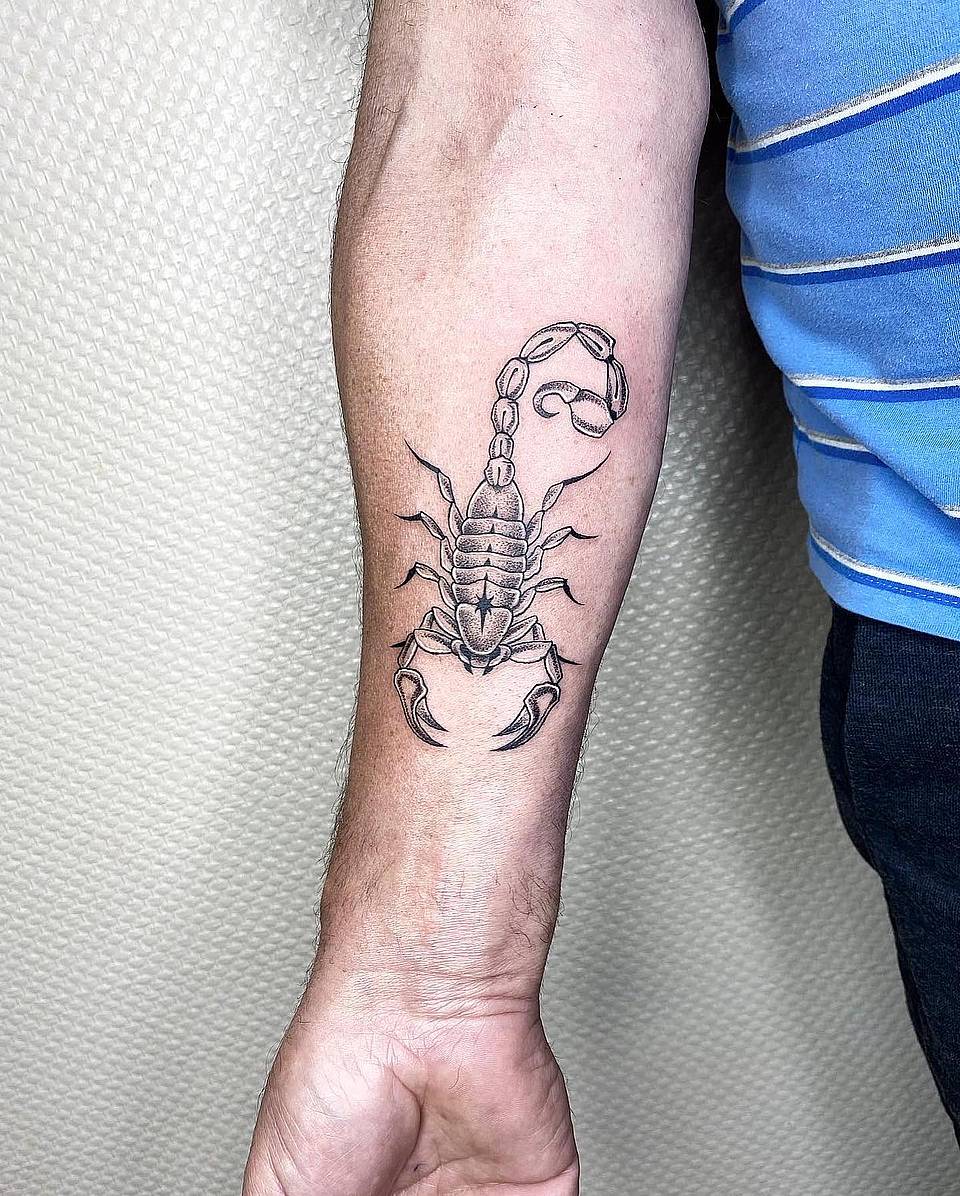 Scorpion Linework Tattoo