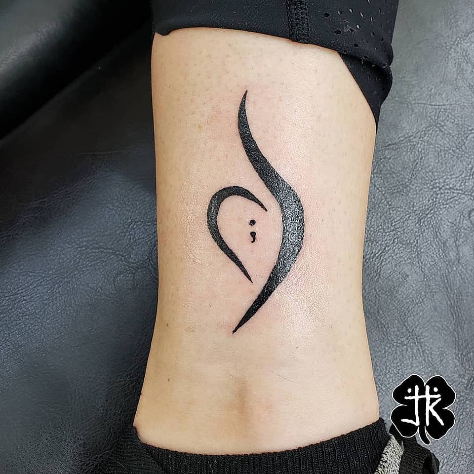 Semicolon Heart Flourish