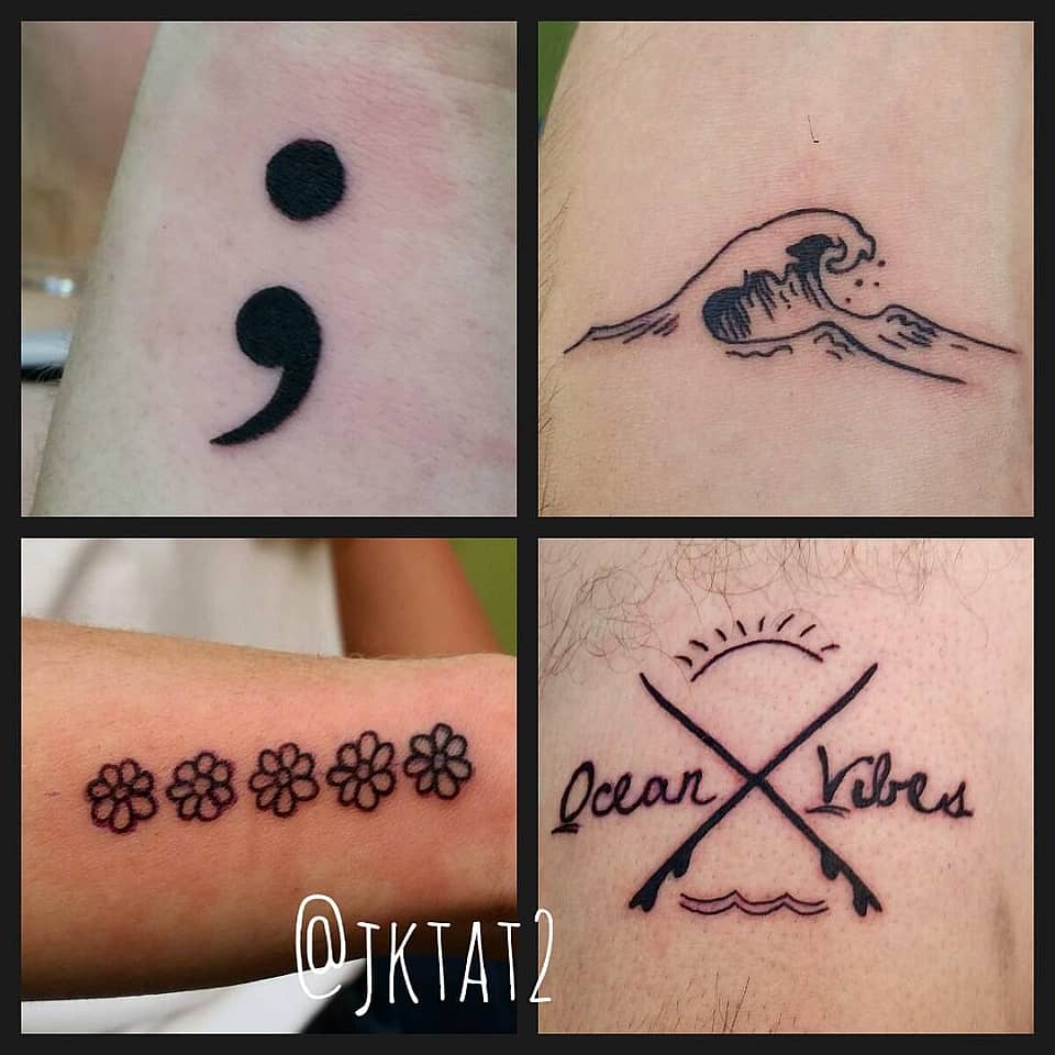 Semicolon, Wave, and Daisies Set