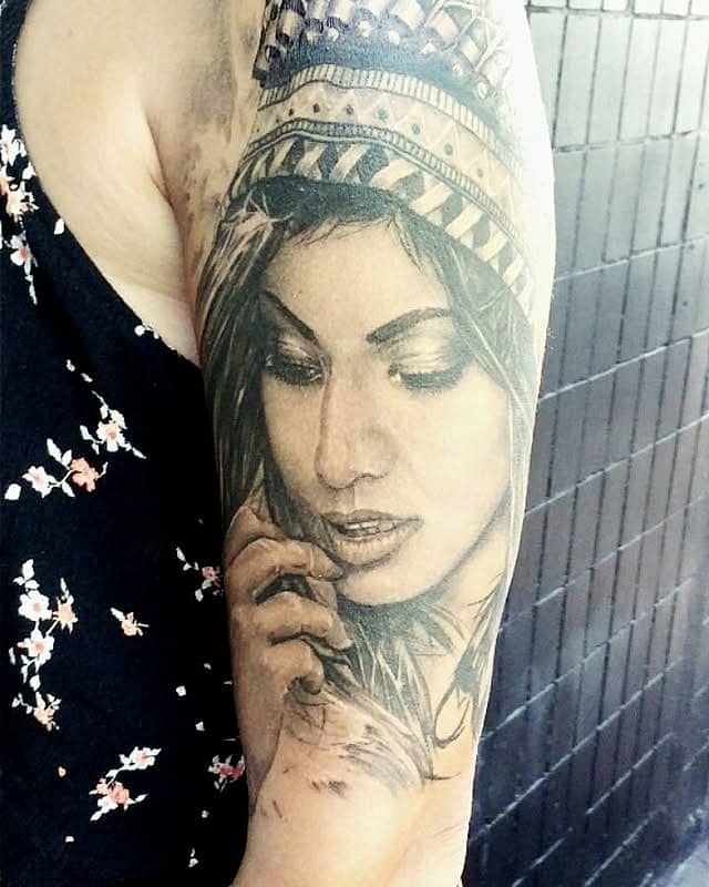 Serene Gaze with Patterned Crown