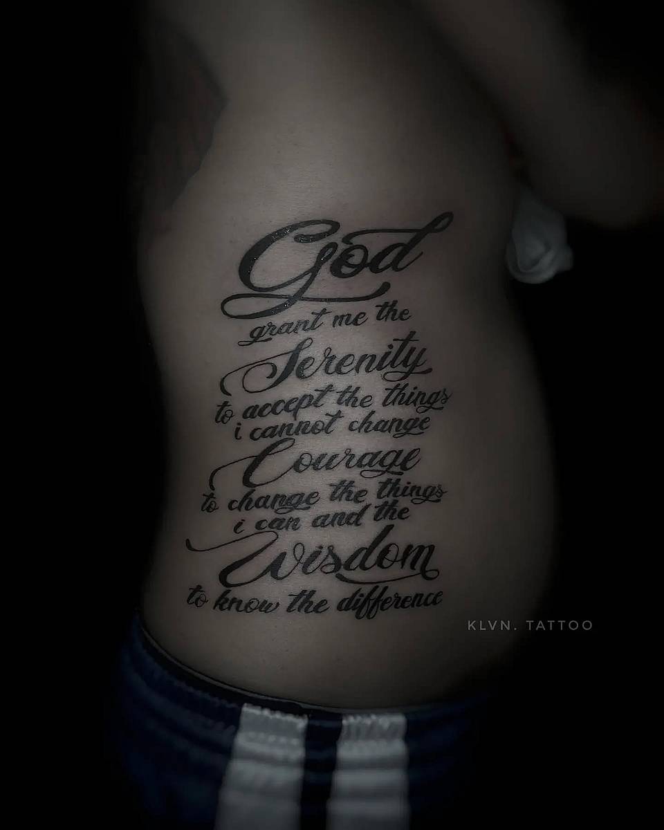 Serenity Prayer Rib Script