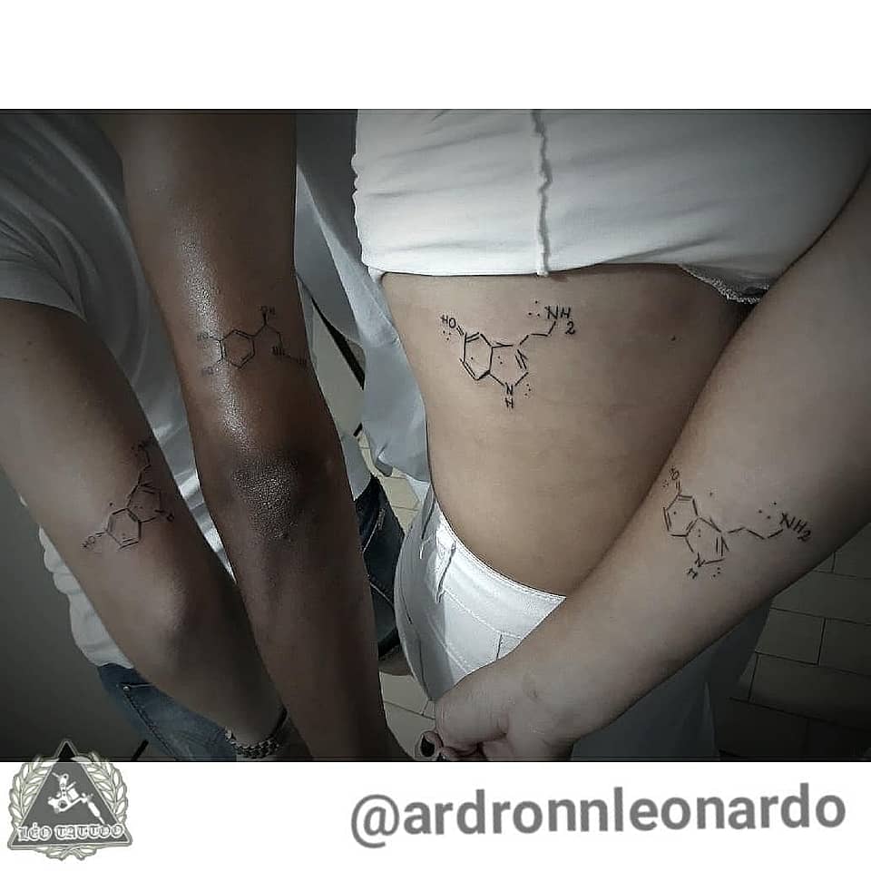 Serotonin Molecule Tattoo