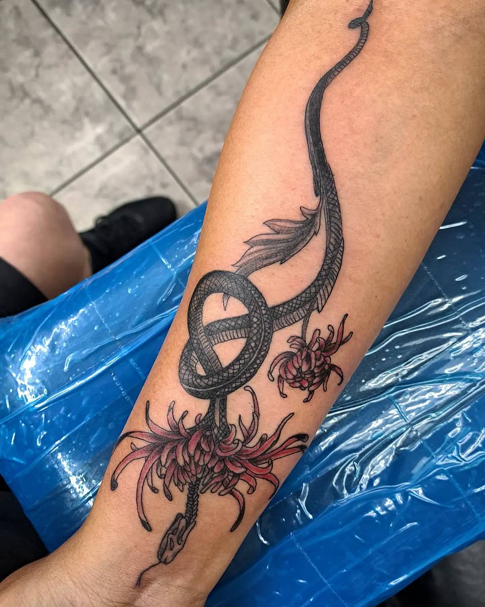 Serpent and Red Spider Lilies