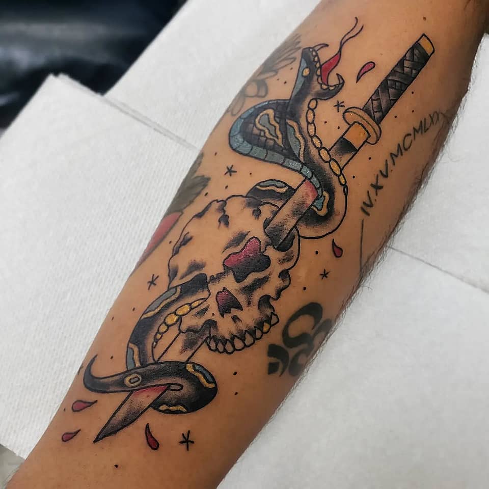 Serpent, Skull and Katana