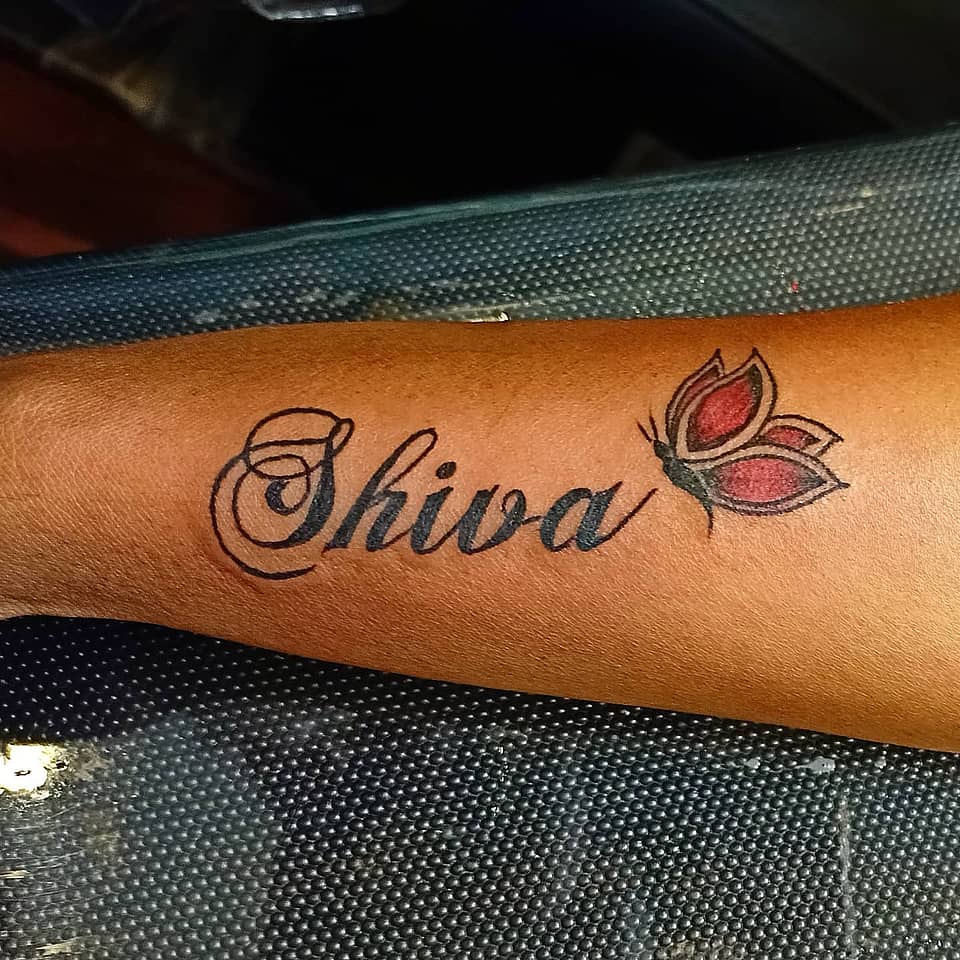 Shiva Script with Butterfly
