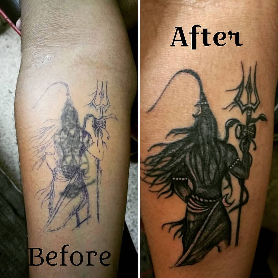Shiva Silhouette with Trishul Cover-Up