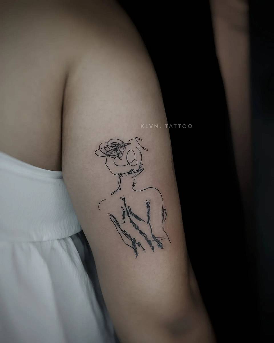 Single-Line Abstract Figure