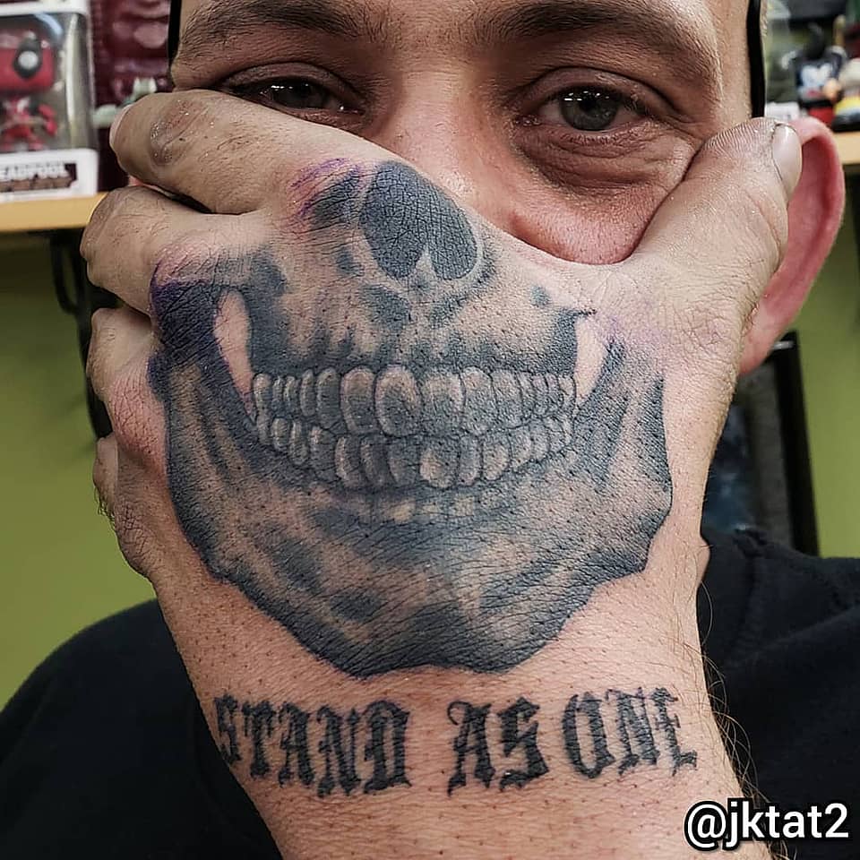 Skeletal Grin Hand Illusion