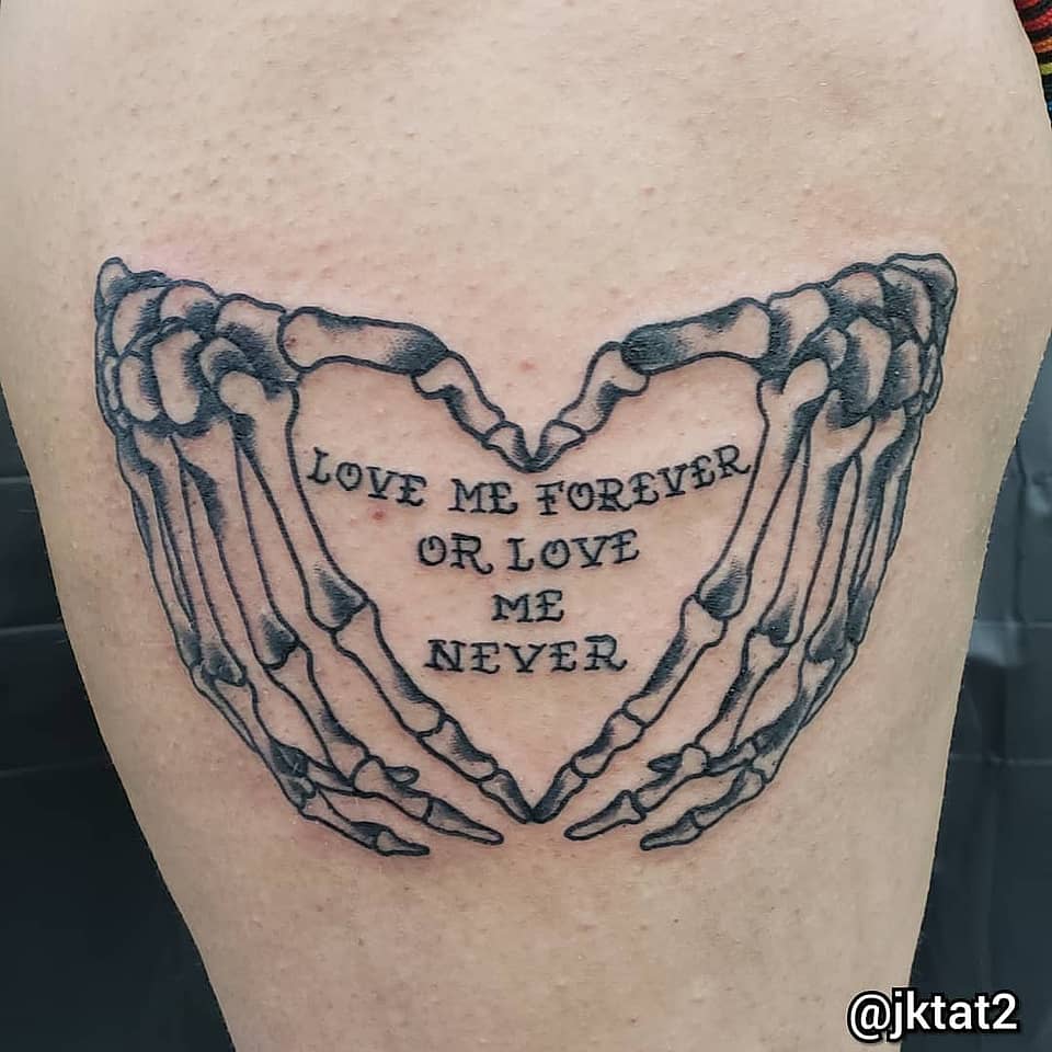 Skeleton Hands Heart — Love Me Forever or Never