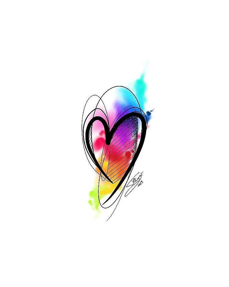 Sketchy Rainbow Heart