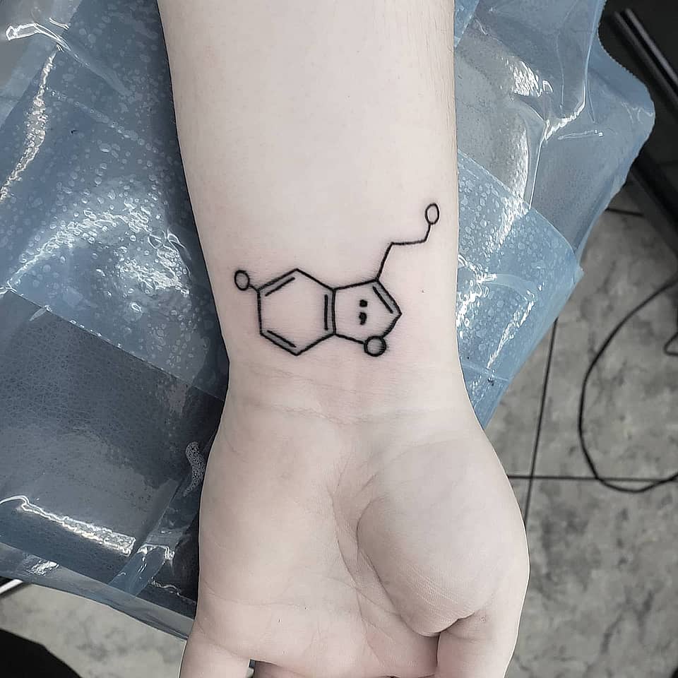 Smiling Serotonin Molecule