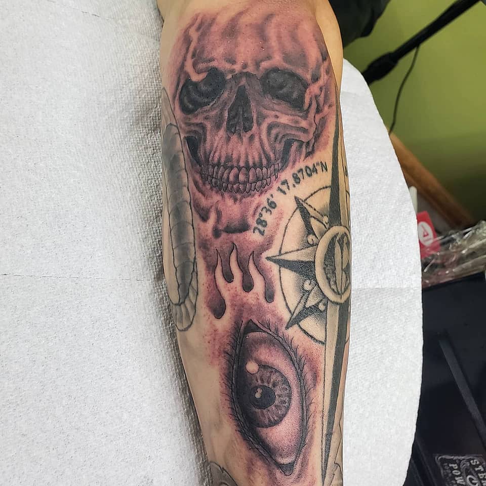Smoke and Sight: Skull with Compass Coordinates