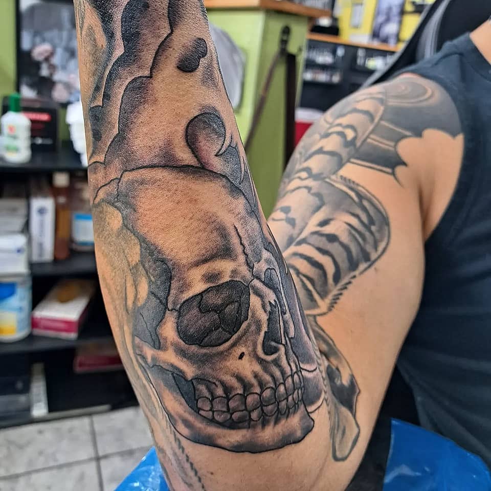 Smoke-Shaded Memento Mori Skull