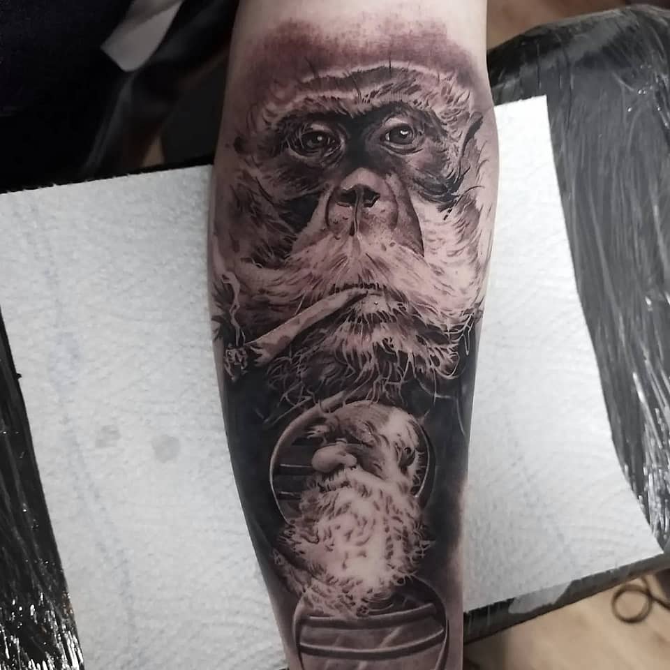 Smoking Ape Portrait