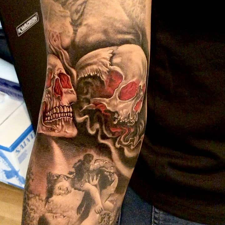 Smoking Skulls and Cherub