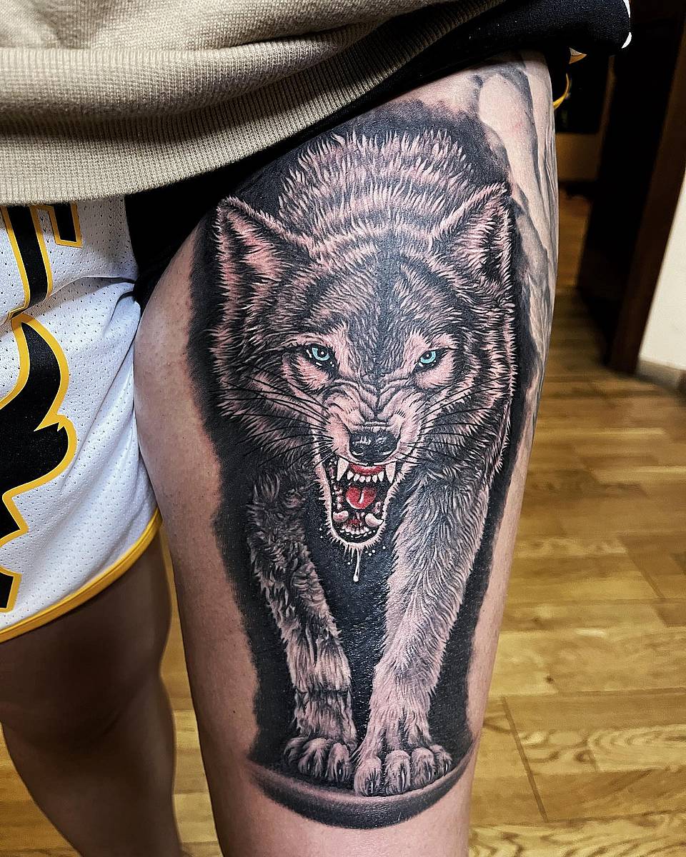 Snarling Wolf Portrait
