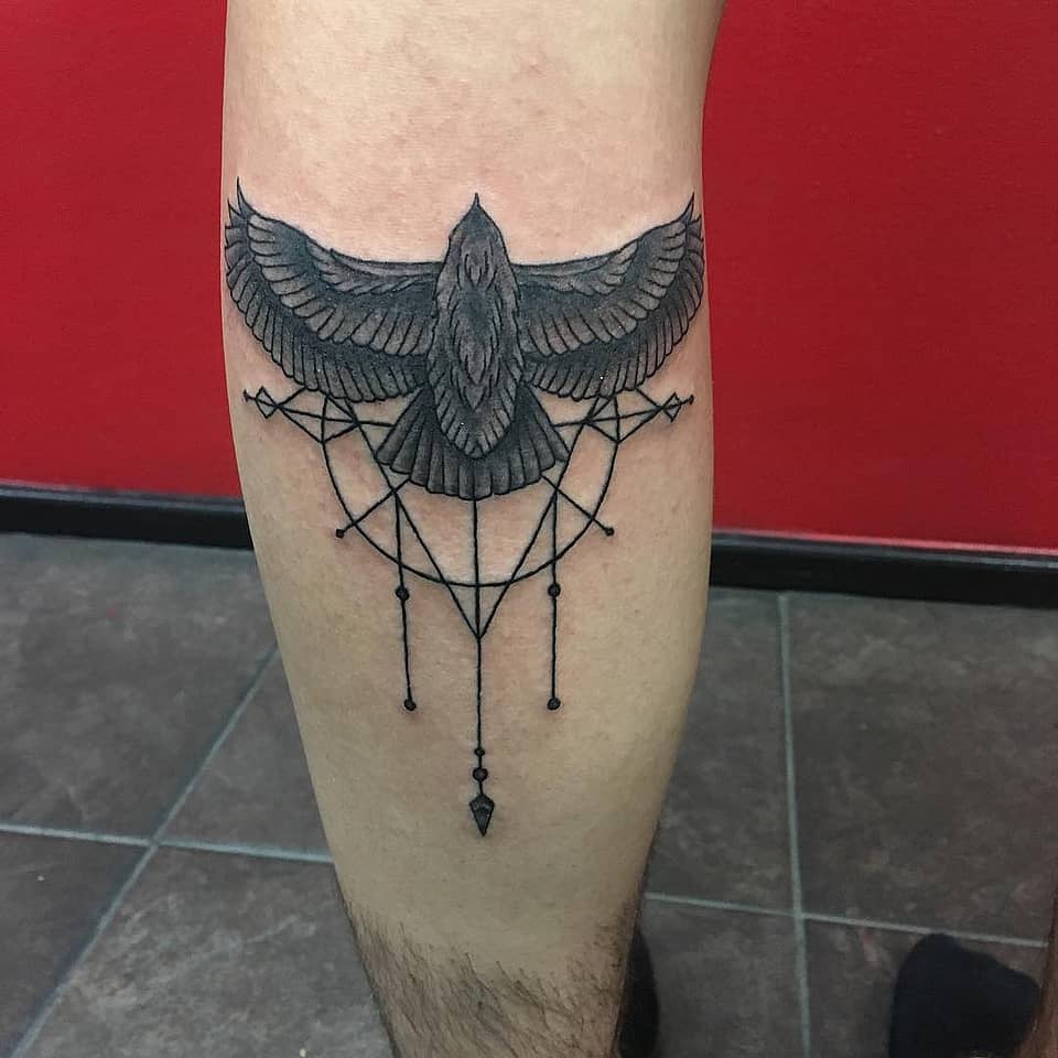 Soaring Bird over Sacred Geometry