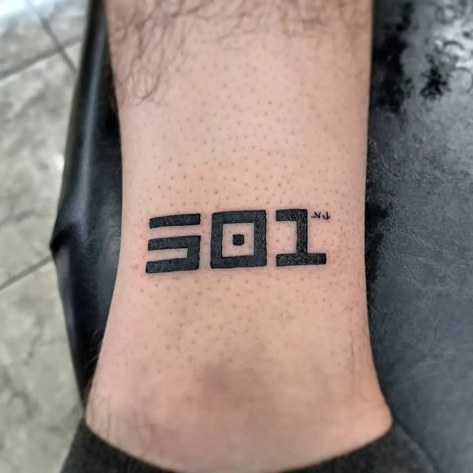 SOL Block Letter Ankle Tattoo