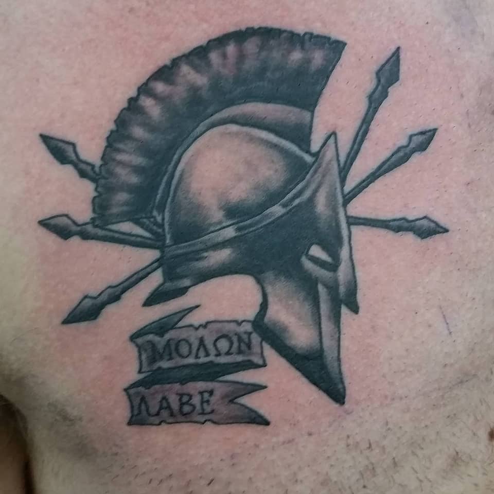 Spartan Helm with Molon Labe
