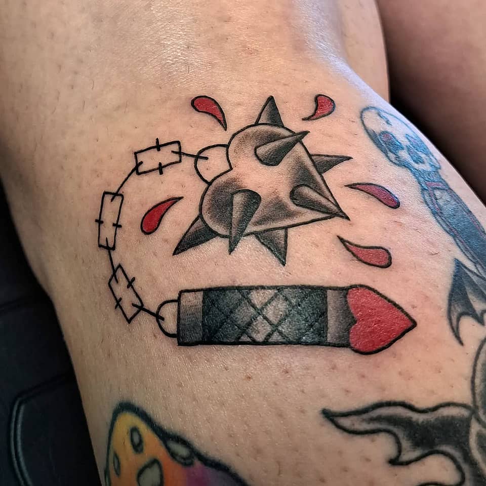 Spiked Heart and Lipstick Loop