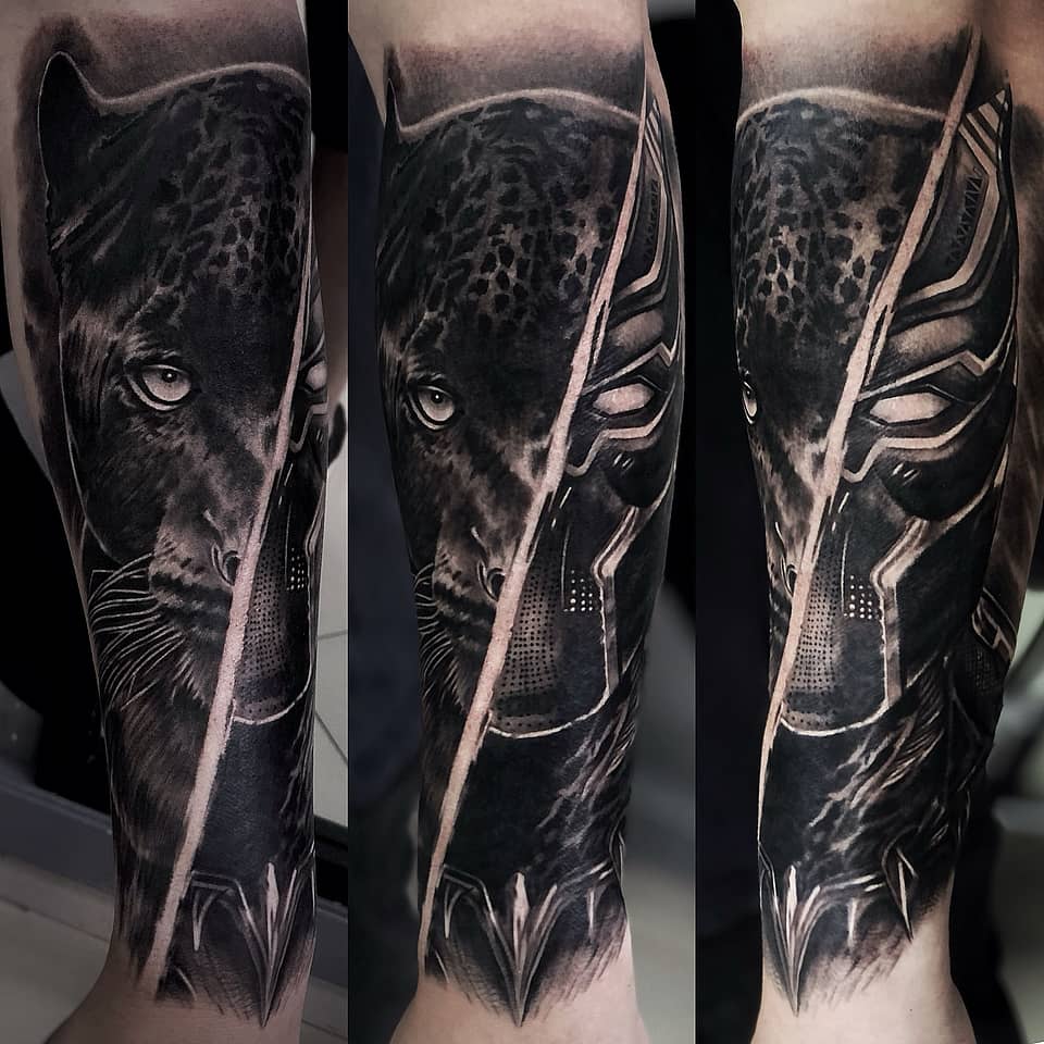 Split Black Panther Portrait