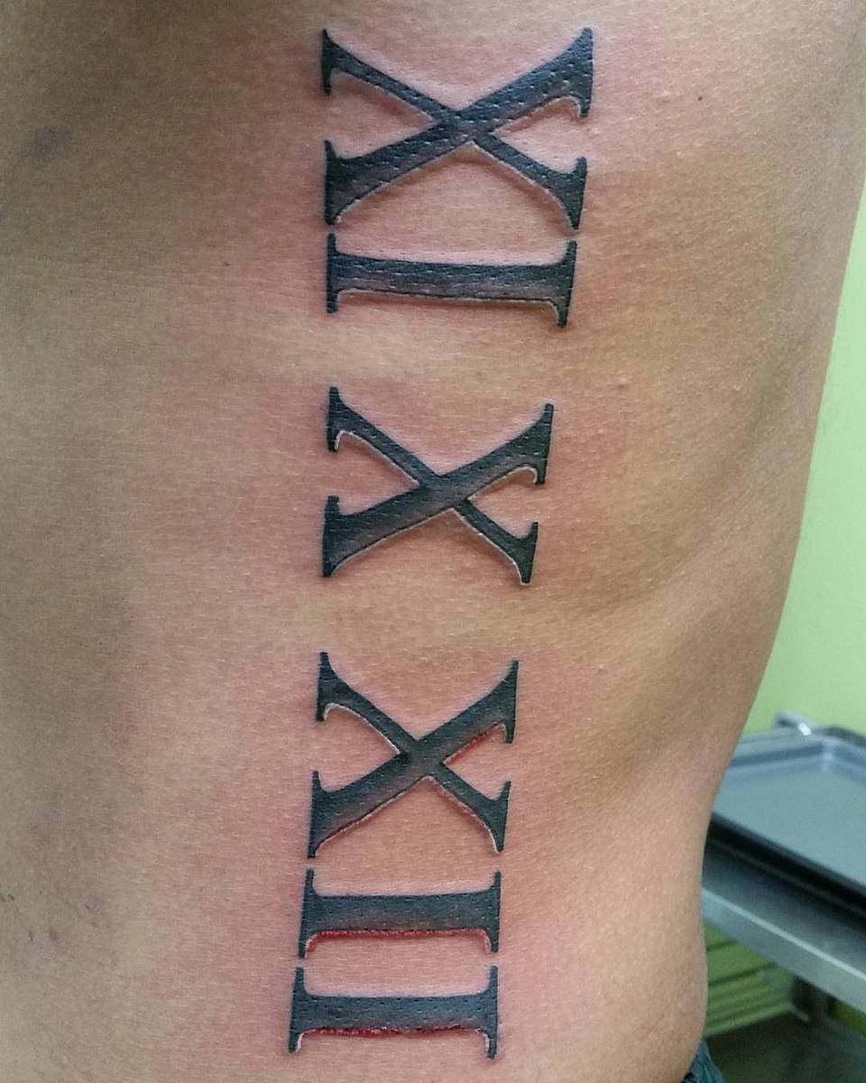 Stacked Roman Numeral Date