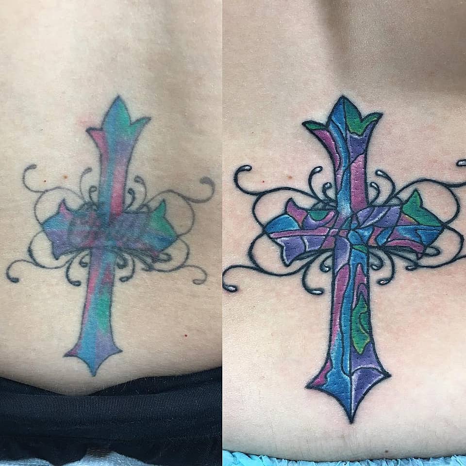 Stained Glass Cross with Filigree