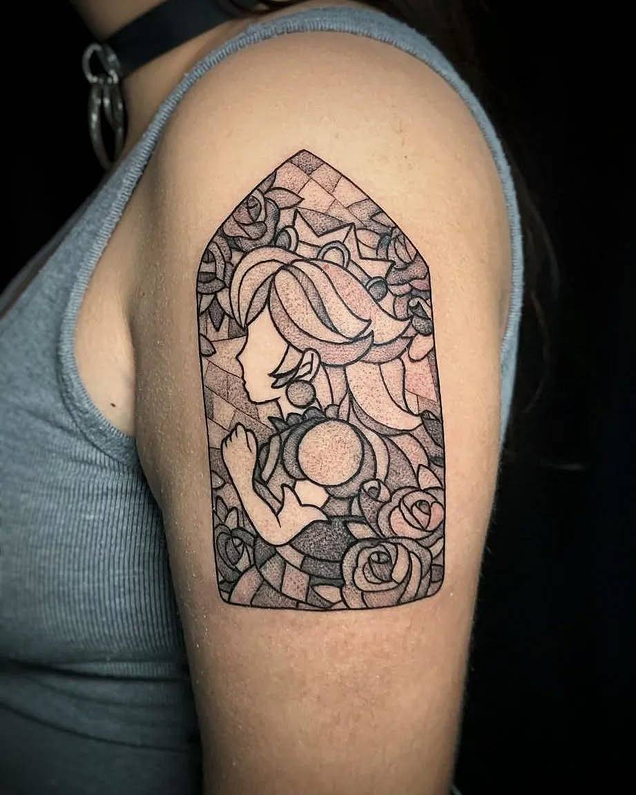 Stained-Glass Princess Peach