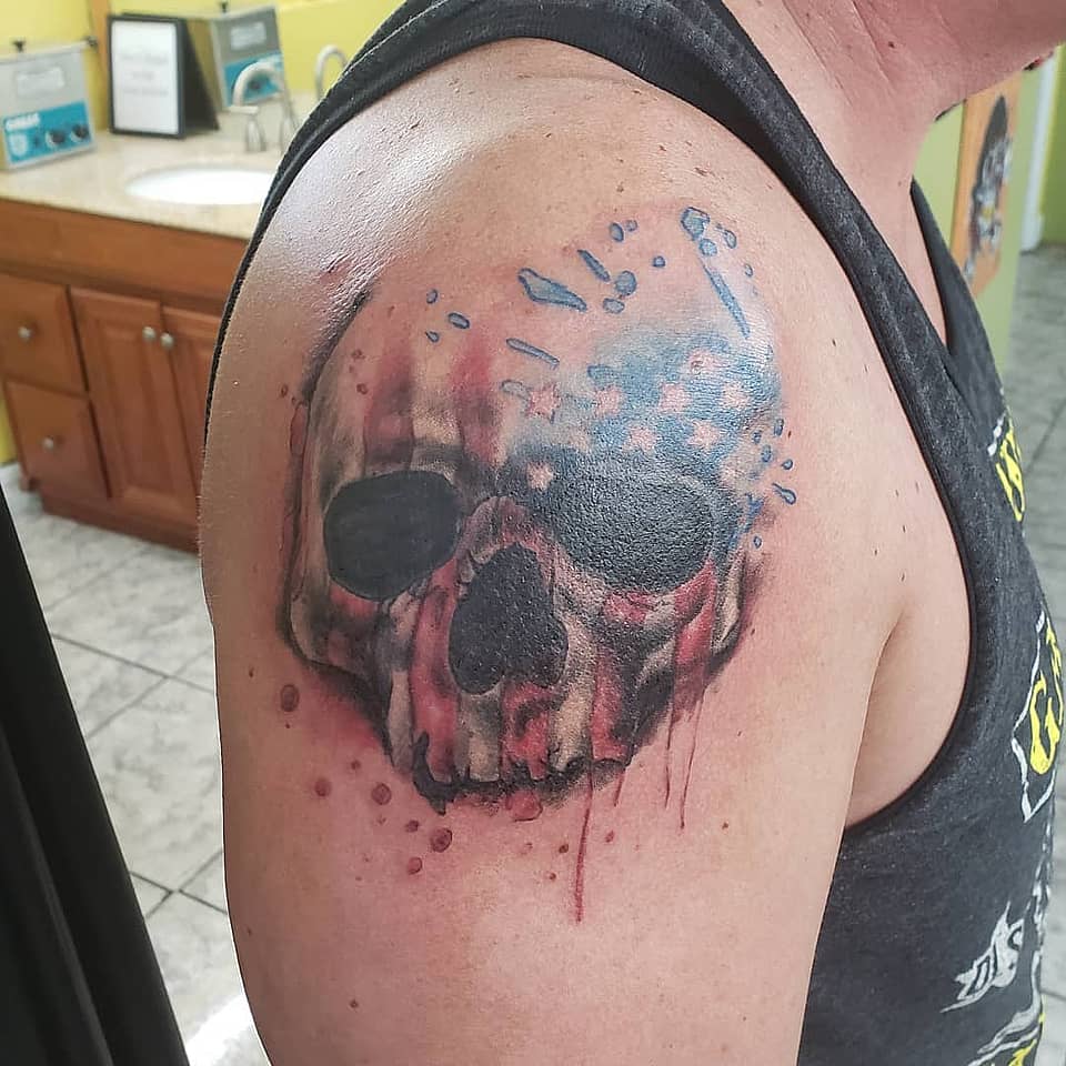 Stars and Stripes Skull