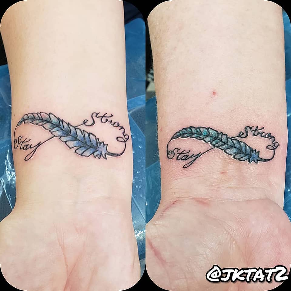 Stay Strong Infinity Feather