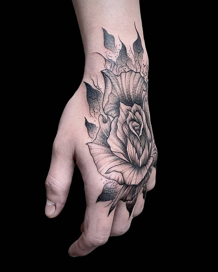 Stippled Black Rose
