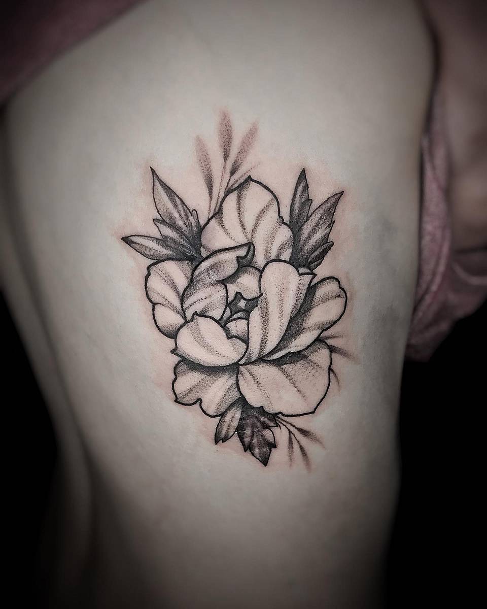 Stippled Peony Bloom