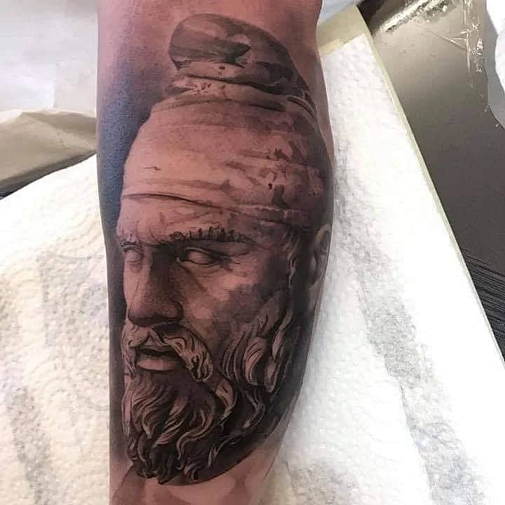 Stone Bust of a Bearded Sage
