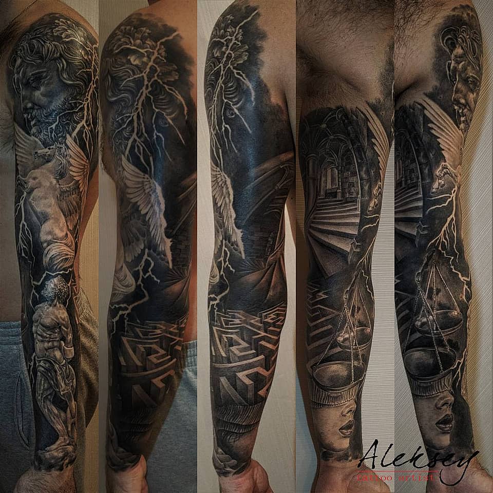 Storm and Scales: Mythic Labyrinth Sleeve
