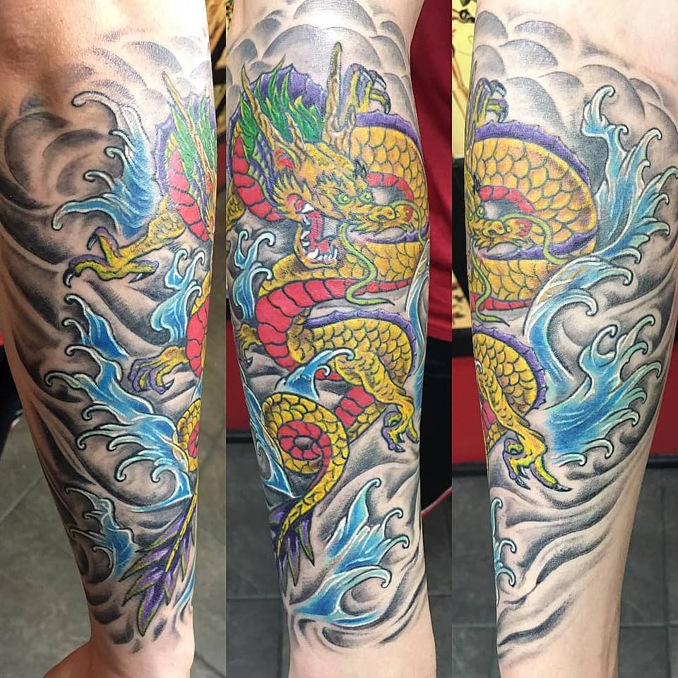 Storm Dragon Over Waves