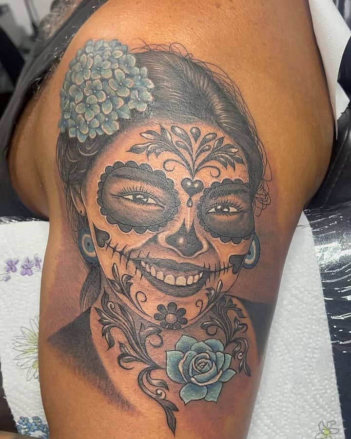 Sugar Skull Floral Portrait