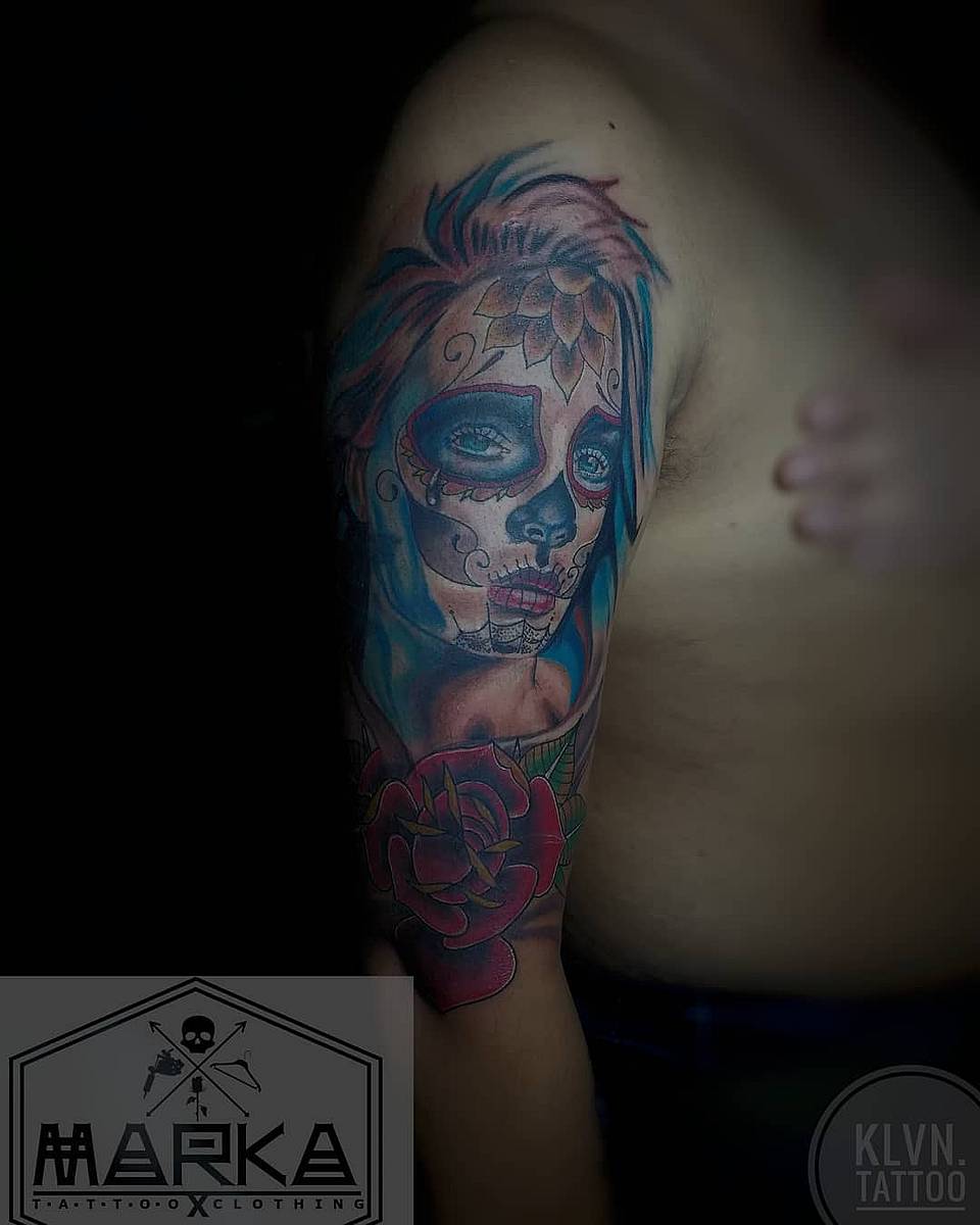 Sugar Skull Floral Portrait