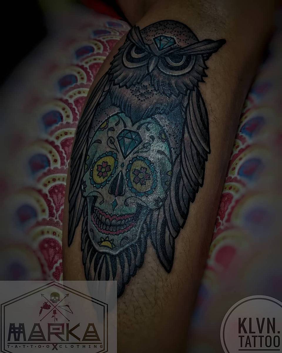 Sugar Skull Owl