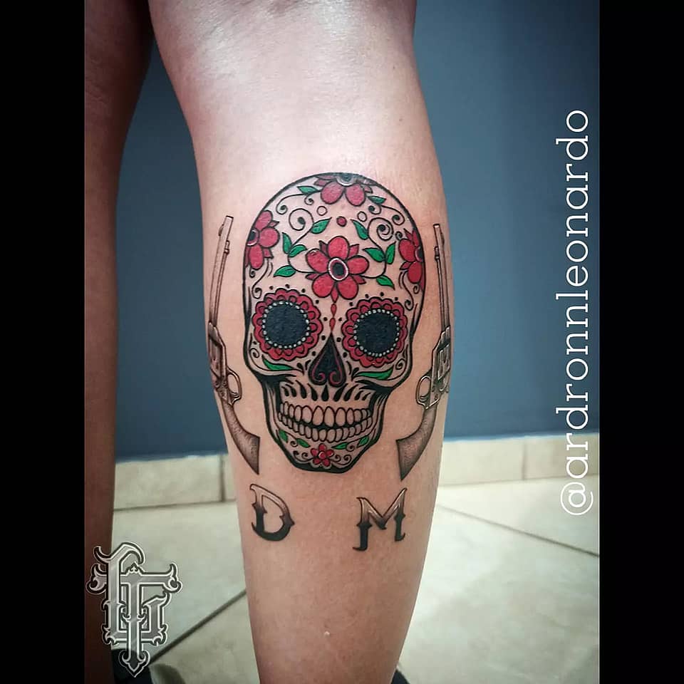 Sugar Skull with Pistols