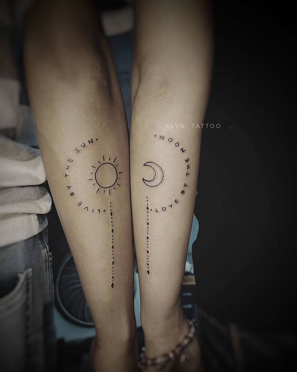 Sun & Moon Matching Tattoos
