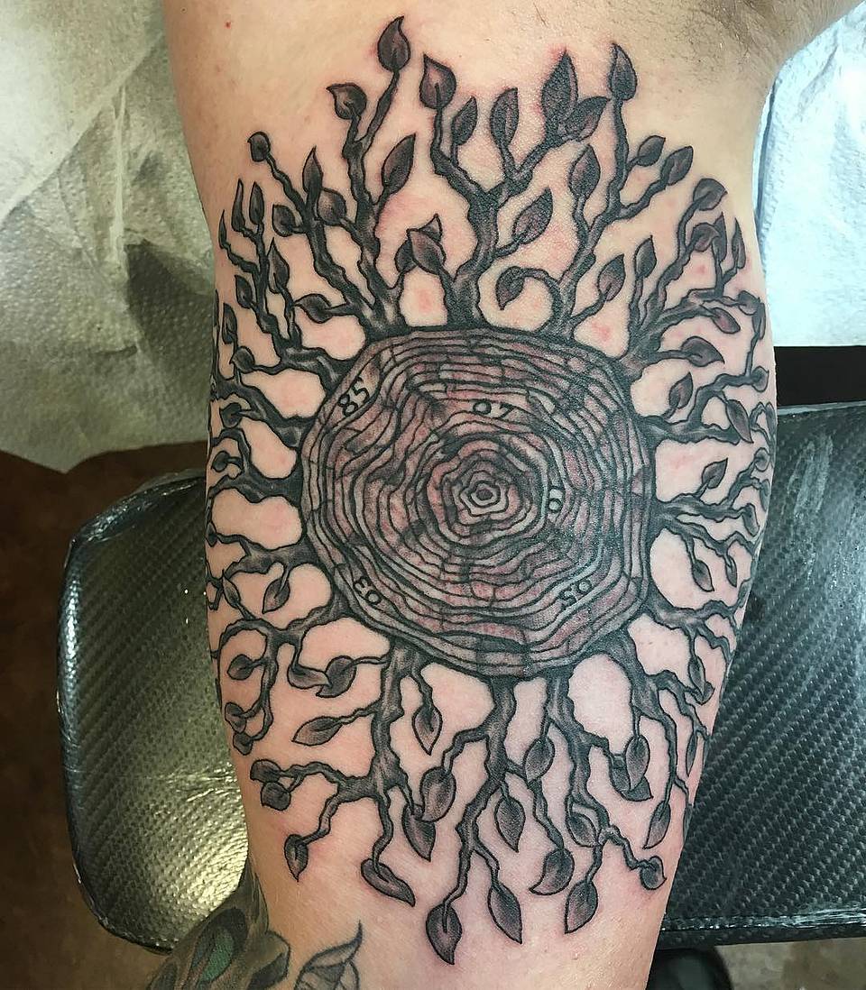 Sunburst Tree-Ring Mandala